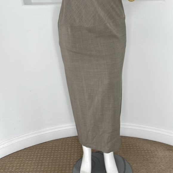 VINTAGE SARA STURGEON SLEEVELESS TAUPE MAXI DRESS SIZE 3 - Picture 9 of 11
